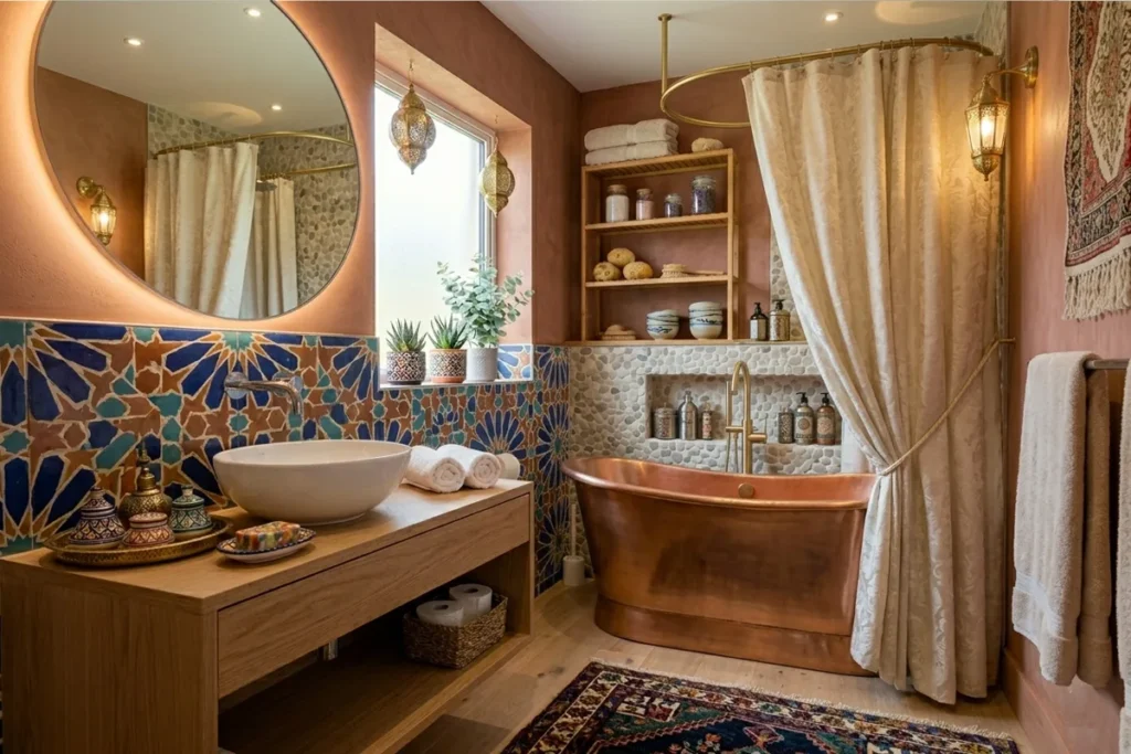 bathroom storage ideas floating shelves organized modern bathroom decor