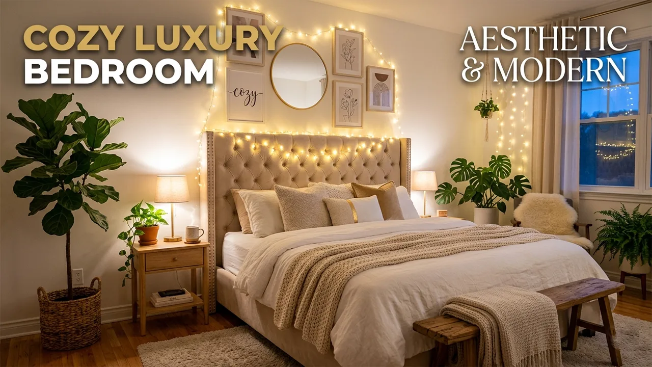Modern Bedroom Decor Ideas with Cozy Lighting, Luxury Bedding & Stylish Interior Design