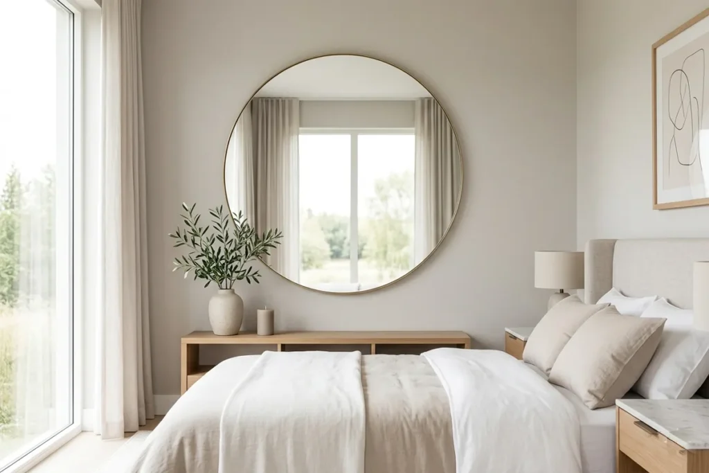 Modern bedroom mirror decor inspiration