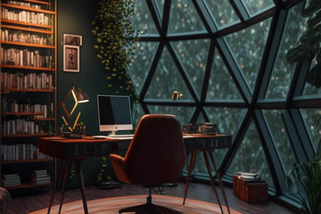 modern study room ideas with clean desk and natural lighting