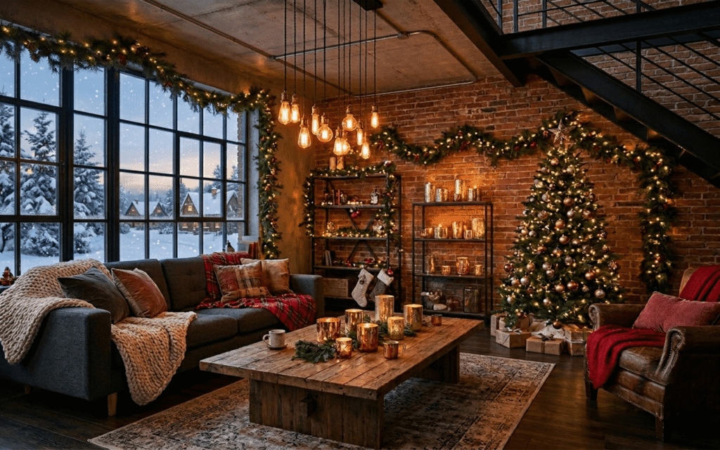 Industrial Holiday Dining Table Decor Ideas