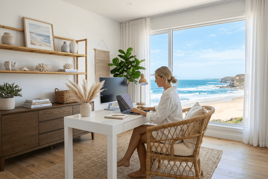 Coastal Furniture for Modern Coastal Office Decor Ideas