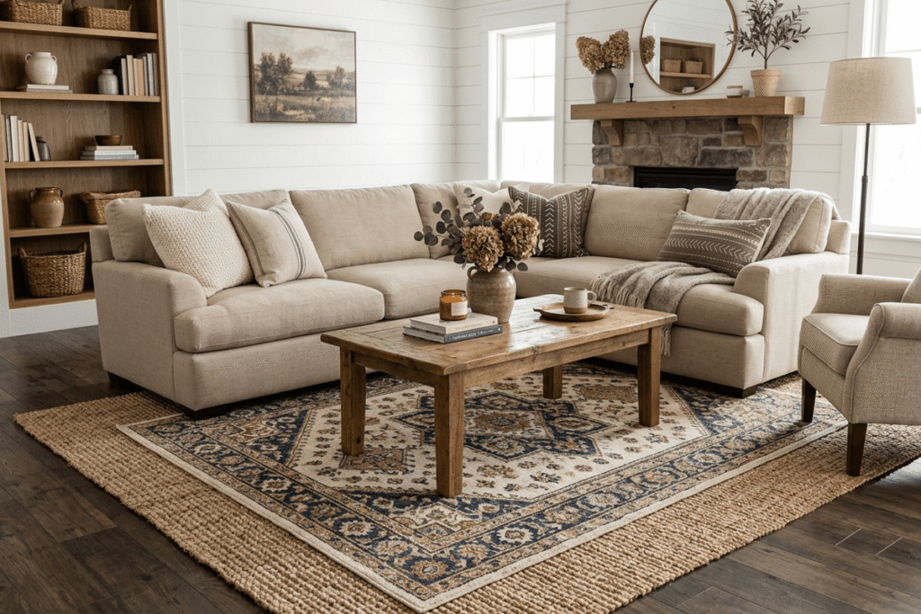Farmhouse Living Room Rug Ideas