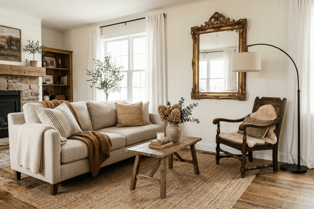 Mixing Vintage and Modern Farmhouse Furniture