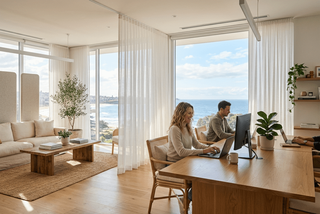 Natural Light in Modern Coastal Office Decor Ideas