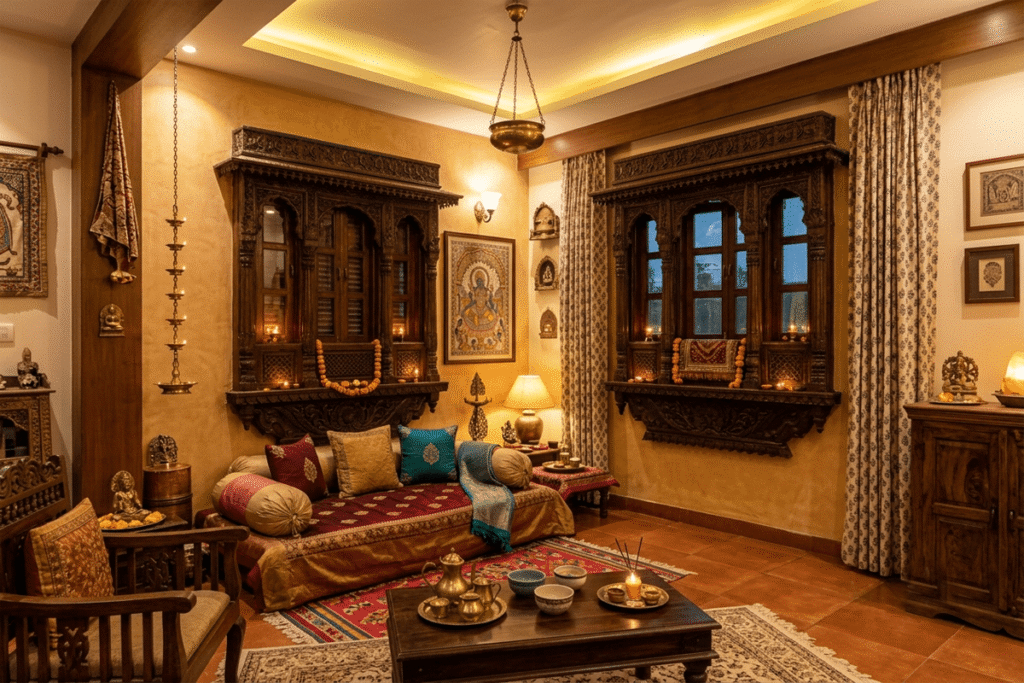 Wooden Jharokha Wall Decor Ideas